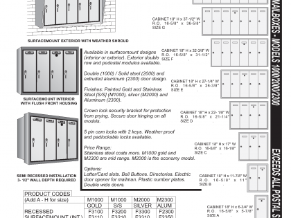 Model M1000 – M2000 – M2300