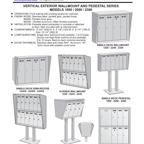 Model 1000/2000/2300 Wallmount & Pedestal Series