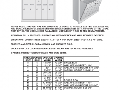Model 2390 Compact Mailboxes