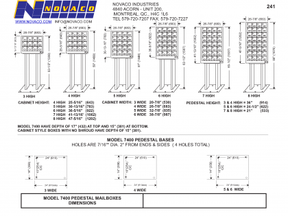 Model 7400 – Pedestal Bases