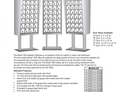 Model 7400 – Pedestal Front Loading